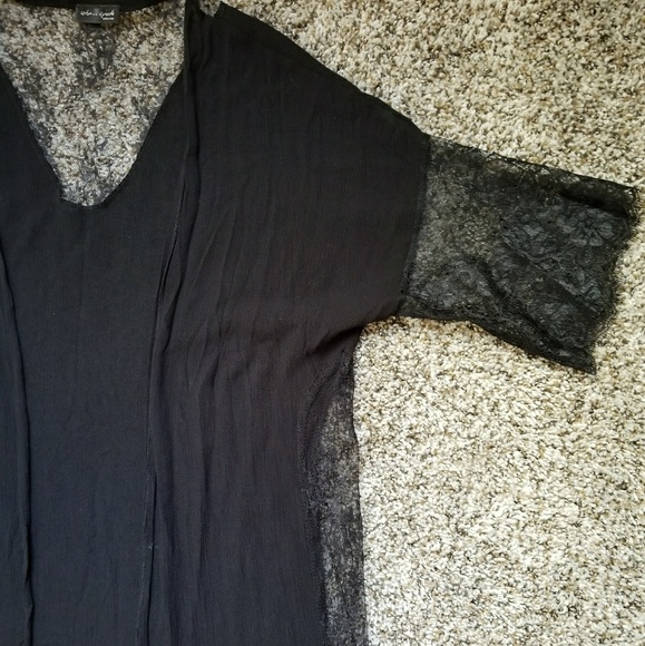 Black Bo-Ho/ Festival Lace Trim Duster - Picture 3 of 4